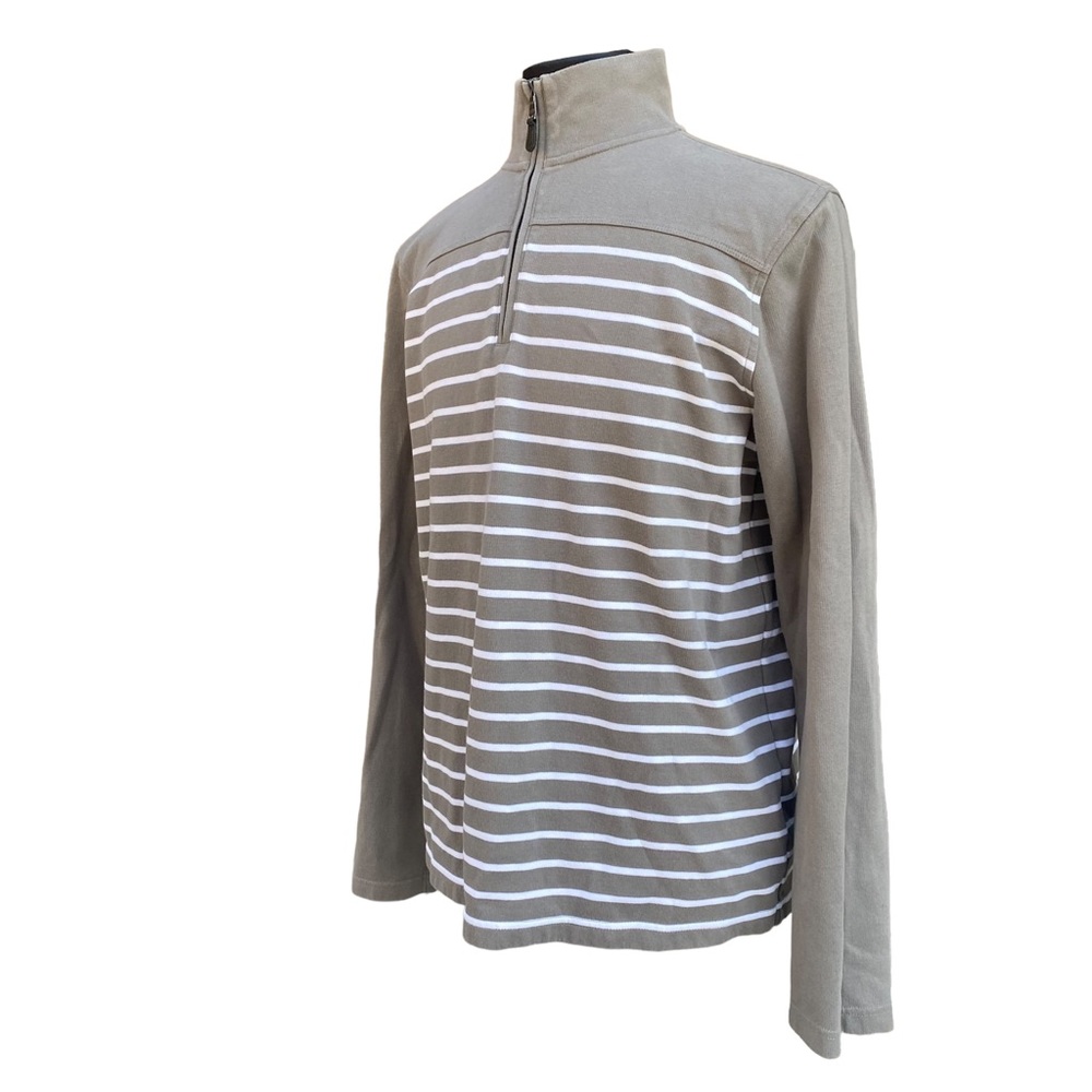Banana Republic Men’s 1/4 Zip Striped Longsleeved, Pullover XL